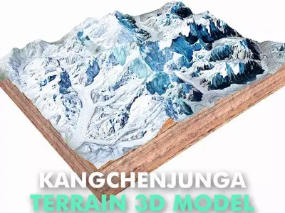 Kangchenjunga Mountain India Nepal 3D model