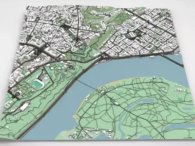 Cityscape Kyiv Ukraine fragment city 3D model