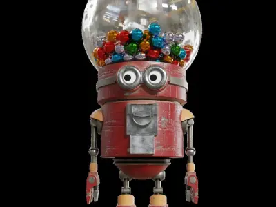 Candy Robot Character 3D model