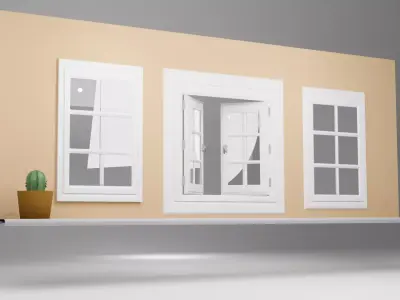 French Style window Free 3D model