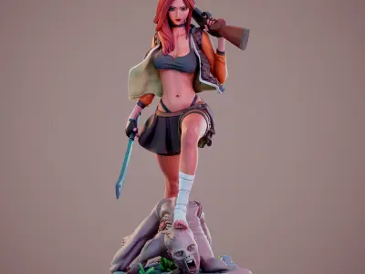 Zombie attack - C - Destruction 3D print model