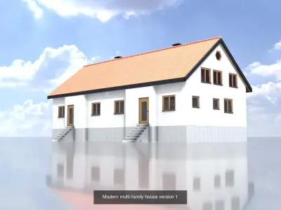 Modern multi-family house all versions 3D Model Pack