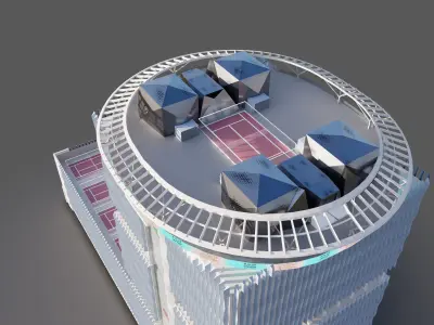 Sports tower - Saudi Arabia  3D model