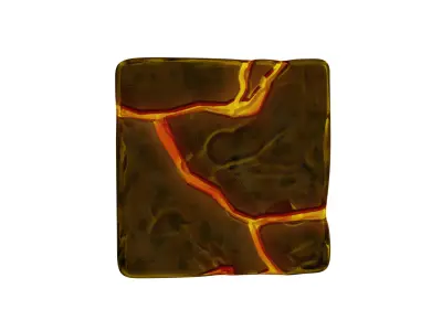 3D lava cube Low-poly 3D model