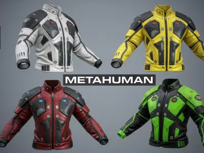 Sci-Fi Jacket p01 Low-poly 3D model