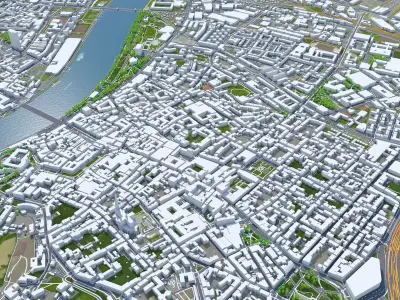 Linz City Austria Low-poly 3D model