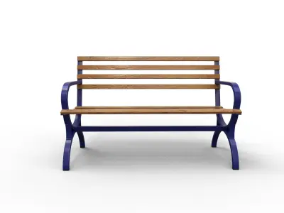 Street Bench Pack 3 Low-poly 3D model