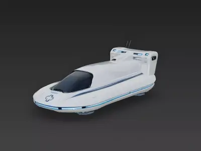 Futuristic Sci-Fi Medical Hover-Ambulance 3D Model Low-poly 3D model