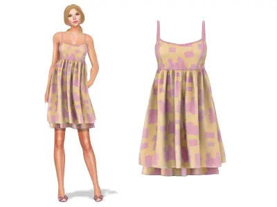 Empire Dress Low-poly 3D model