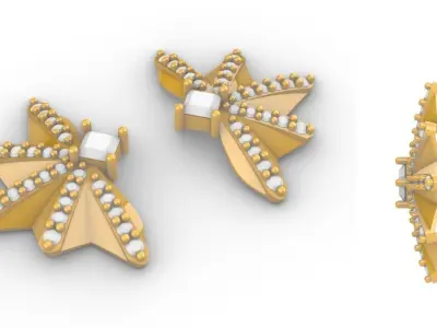 Half Flower Earring 3D print model