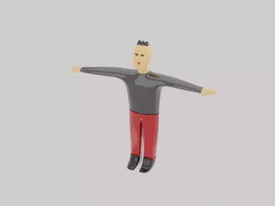 3d man pants Low-poly 3D model
