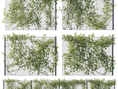 Ivy on Fence 02 3D model