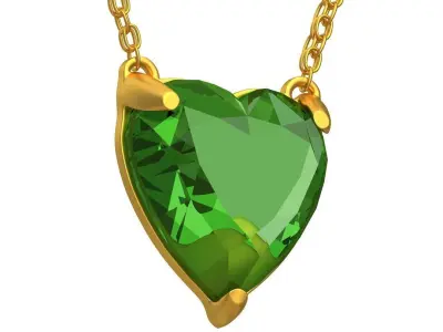 GEMSTONE HEART PENDANT Collection 3D model