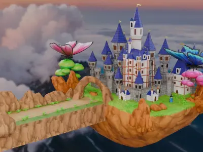 Fantasy Stylized Environment 3D Assets Pack For Unity Unreal Low-poly 3D model