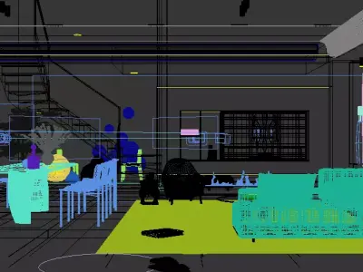 Living room 3D model 90