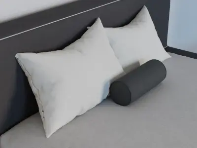minimalist bed  soft 3D model