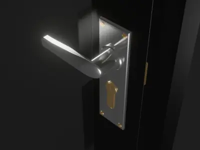 Aluminum Door 900mm Free low-poly 3D model
