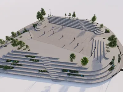 public park-Private Park Landscape Urban 3D model