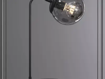Modo Desk Lamp Black and Gray Glass 3D model