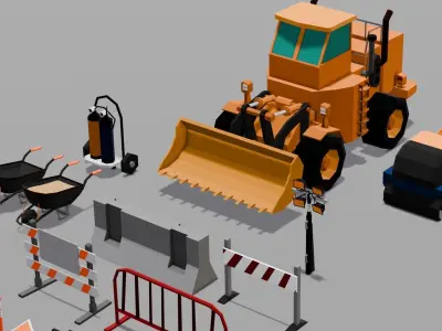Construction Asset Pack 3D Model Low-poly 3D model