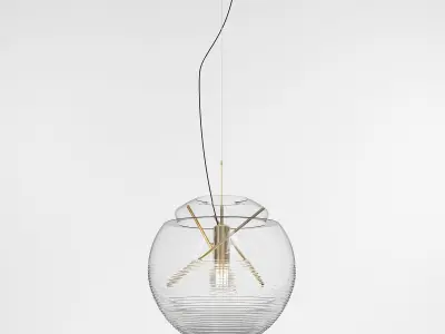 VITRUVIO virtuo chandelier in gold and glass 3D model