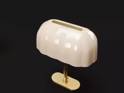 AKTERSPRING Table Lamp Opal Glass and Brass Ikea 3D model