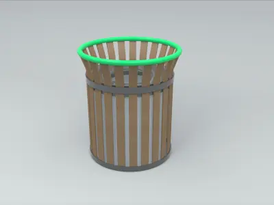 Trash can Low-poly 3D model 32