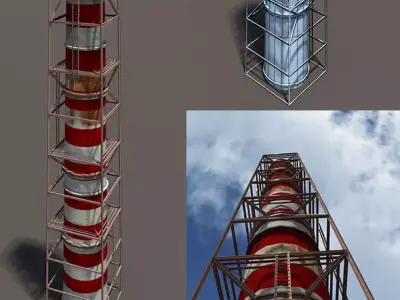 Chimney Low Poly 3d Model3 Low-poly 3D model