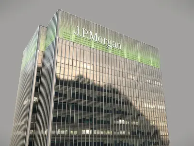 London 25Bank Street JPMorgan Skyscraper Low-poly 3D model