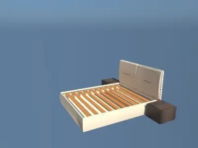 LETTO E COMODINI 3D model