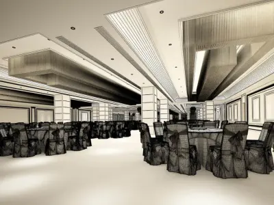 Business Restaurant - Coffee - Banquet  12 3D model