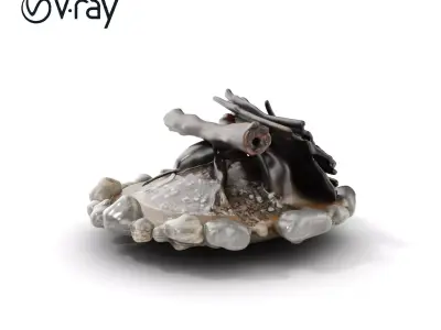 Campfire and Stone Circle D Model Pack Low-poly 3D model