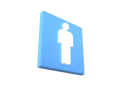 Boy Washroom Icon v1 001 Low-poly 3D model