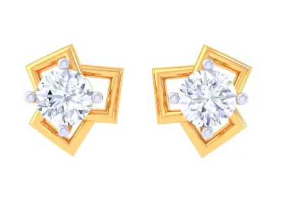 Solitaire Super Light Weight Earring Pendant Set 3D print model