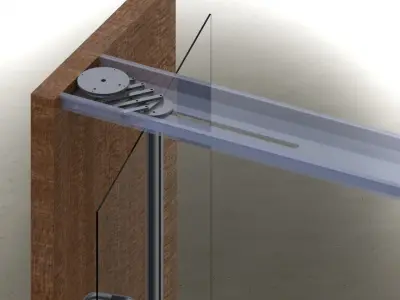 AcoDoor wooden shower stand with glass door Free 3D model