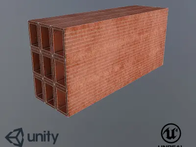 Brick Realistic - Low Poly - Game ready unity bricks Low-poly 3D model