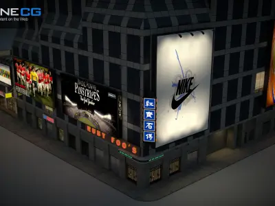 NYC Building 750 7th Avenue Low-poly 3D model