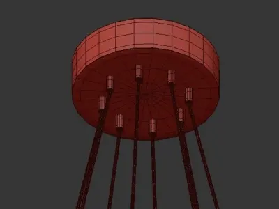 AMBER brass chandelier with glass shades 3D model