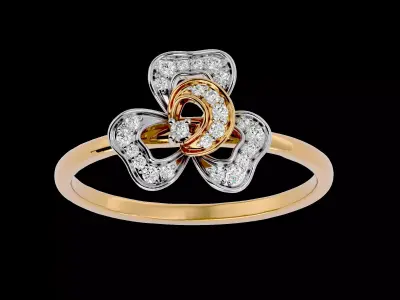 Light Minimalist Diamond Ring 3D print model 33