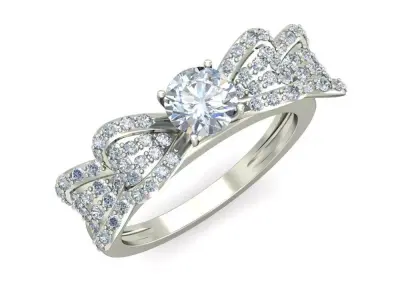 Women Wedding Engagement Ring 3D print model 19