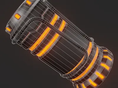 Sci-fi hand lamp Low-poly 3D model