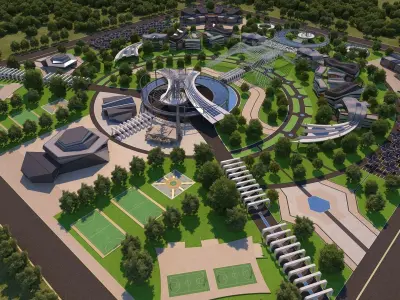 0016 - Futuristic City - 2021 - 04 - 2Ds Plans - 3Ds Files 3D model