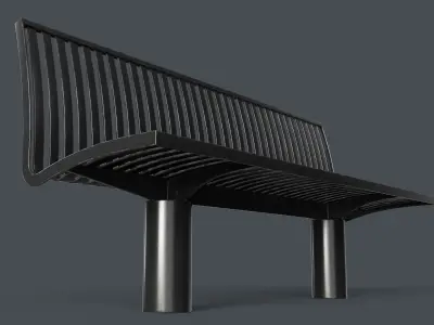 Metal Modern Bench 22 PBR Game Ready Low-poly 3D model