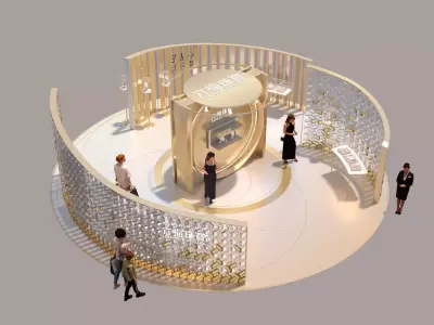 Jewelry Exhibition Exhibition Booth  Display Stand Arrangement  3D model