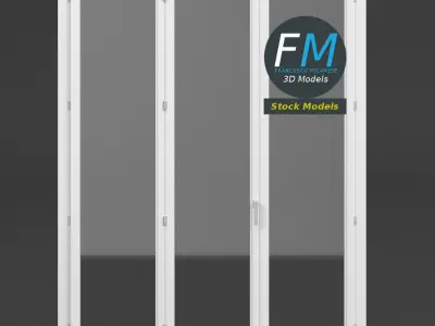 Triple French window 3D model
