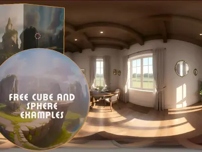 HDRI Skybox Aesthetic Bedroom Low-poly 3D model