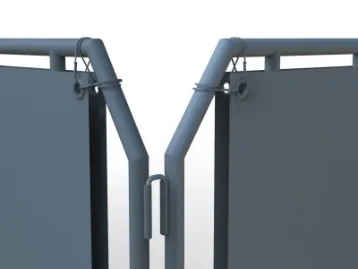 barrier four banner stands for race 3D model