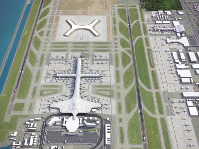 Shenzhen Baoan Airport Low-poly 3D model