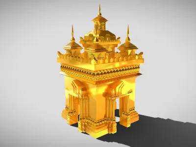  lamp Patuxay Laos 3D print model