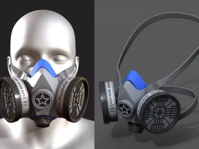 Gas mask respirator military combat protection  Low-poly 3D model order